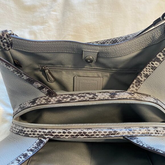 Coach C6830 Kristy Shoulder Bag Pebbled Leather Purse Signature Canvas - Picture 8 of 10